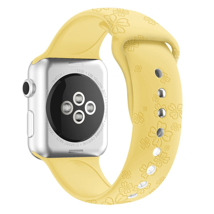 Cinturino in silicone con goffratura quadrifoglio per Apple Watch