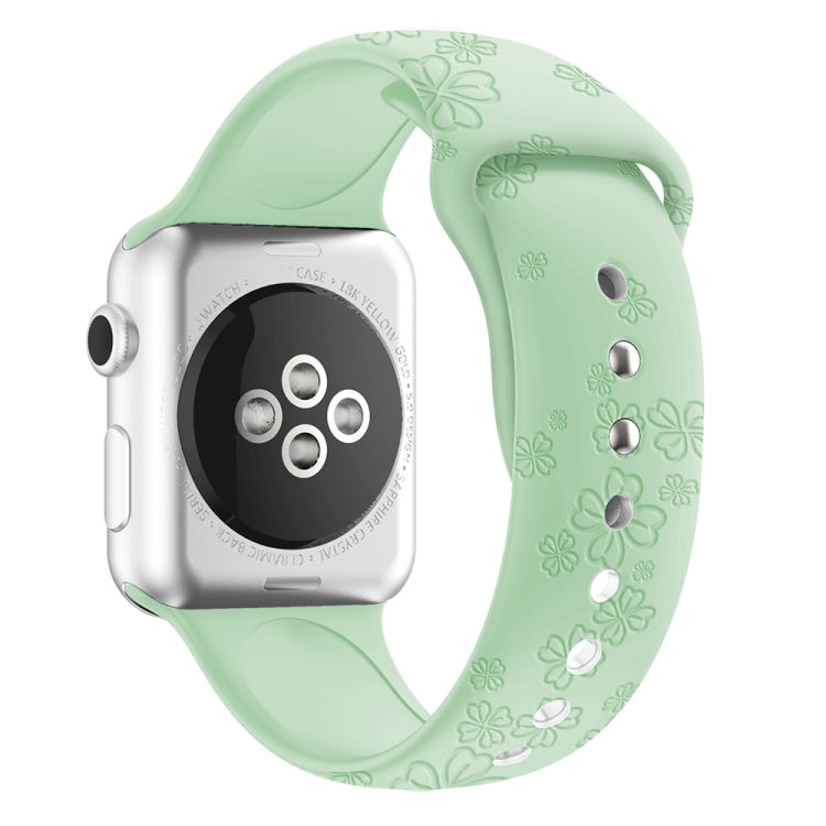 Cinturino in silicone con goffratura quadrifoglio per Apple Watch