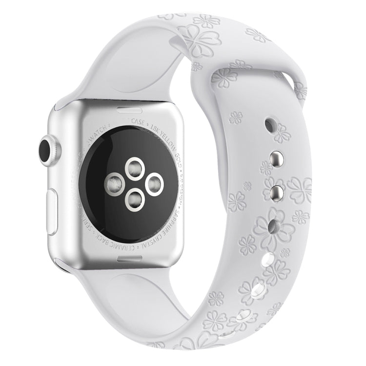 Cinturino in silicone con goffratura quadrifoglio per Apple Watch