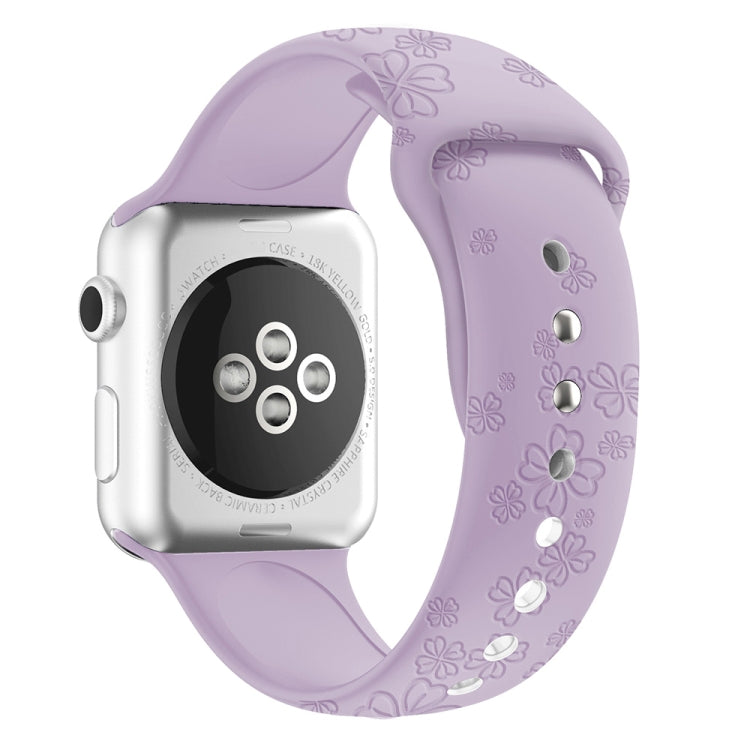 Cinturino in silicone con goffratura quadrifoglio per Apple Watch