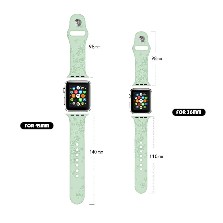 Cinturino in silicone con goffratura quadrifoglio per Apple Watch