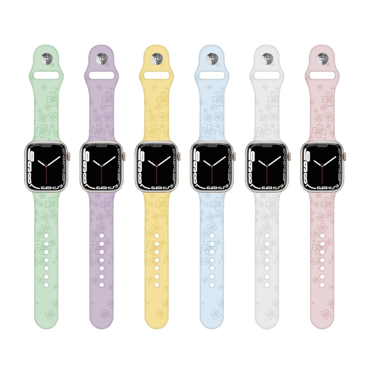 Cinturino in silicone con goffratura quadrifoglio per Apple Watch