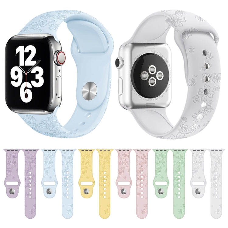 Cinturino in silicone con goffratura quadrifoglio per Apple Watch