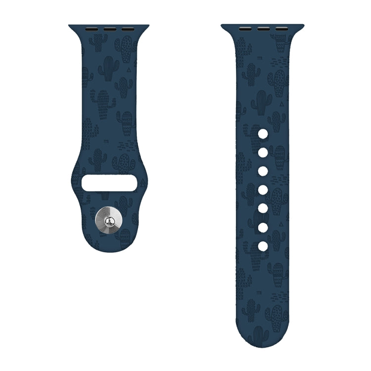 Cinturino in silicone con goffratura cactus per Apple Watch