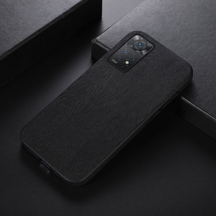 Custodia in PU con struttura in legno per smartphone compatibili