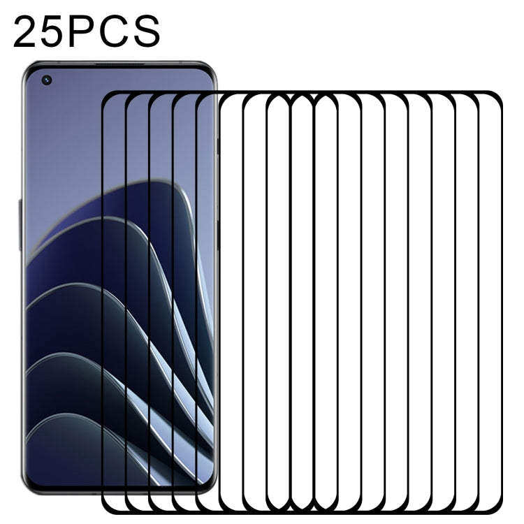 Pellicola in vetro temperato a schermo intero con bordo curvo 3D da 25 pezzi, For OnePlus 10 Pro(25 PCS)