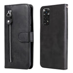 Custodia portafoglio in pelle con cerniera per smartphone compati
