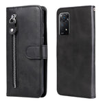 Custodia portafoglio in pelle con cerniera per smartphone compati