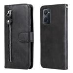 Custodia portafoglio in pelle con cerniera per smartphone compati