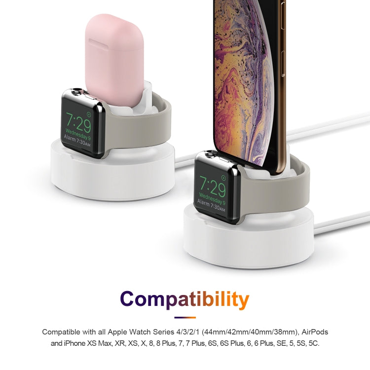 Supporto di ricarica in silicone 3 in 1 per iPhone e Apple Watch