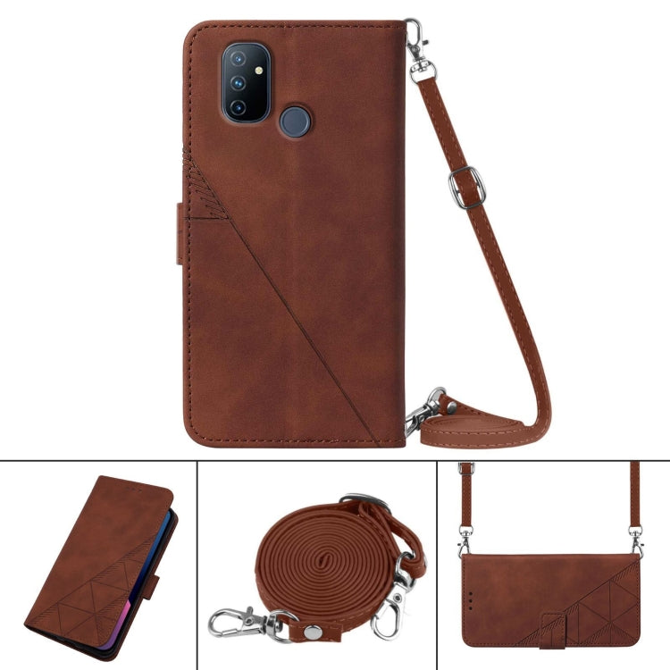 Custodia per cellulare in pelle con flip in rilievo 3D a tracolla, For OnePlus Nord N100 5G, For OnePlus Nord N200 5G