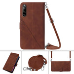Custodia per cellulare in pelle con flip in rilievo 3D a tracolla, For Sony Xperia L4
