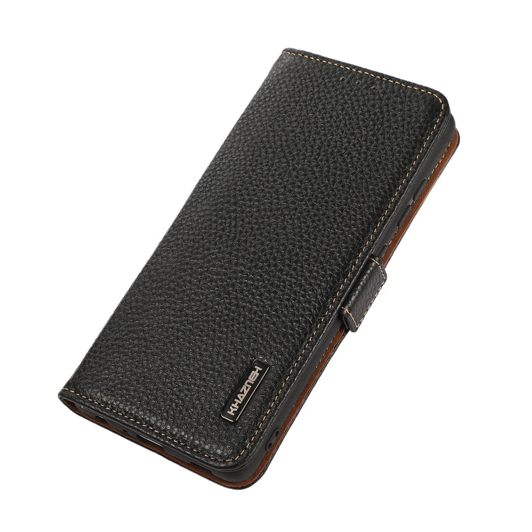 KHAZNEH Custodia per telefono RFID in vera pelle Litchi magnetica laterale, For Sony Xperia 10 IV, For Xiaomi Redmi Note 11E / Redmi 10 5G