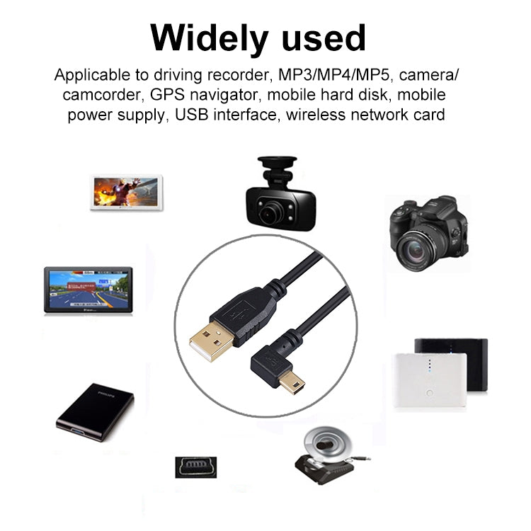 Elbow Mini 5 Pin a USB 2.0 Cavo dati di estensione per videocamera, 1.5m, 2m, 3m, 5m, 10m, 15m, 20m