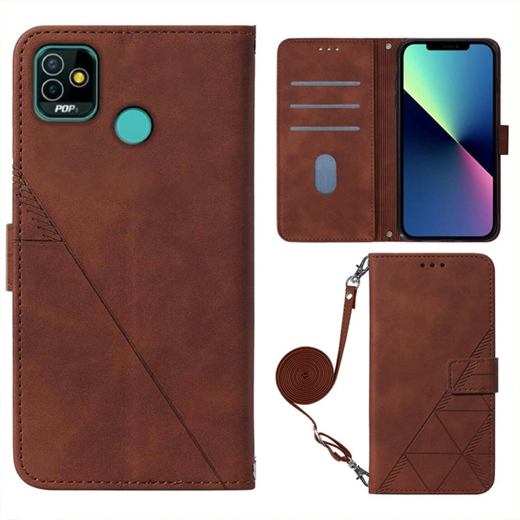 Custodia per cellulare in pelle con flip in rilievo 3D a tracolla, For Tecno Pop 5 Go, For Tecno Pop 5 LTE-BD4, For Tecno Pop 5P, For Tecno Pova Neo LE6
