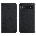 Custodia per cellulare in pelle goffrata con peonia a farfalla, For Google Pixel 6, For Google Pixel 6 Pro, For Google Pixel 6a, For Google Pixel 7 5G