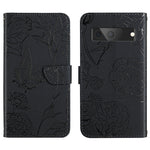 Custodia per cellulare in pelle goffrata con peonia a farfalla, For Google Pixel 6, For Google Pixel 6 Pro, For Google Pixel 6a, For Google Pixel 7 5G