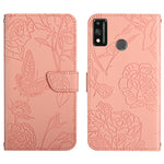 Custodia per cellulare in pelle goffrata con peonia a farfalla, For Honor 9X Lite, For Huawei nova 7 SE, For Huawei nova 8i, For Huawei P30