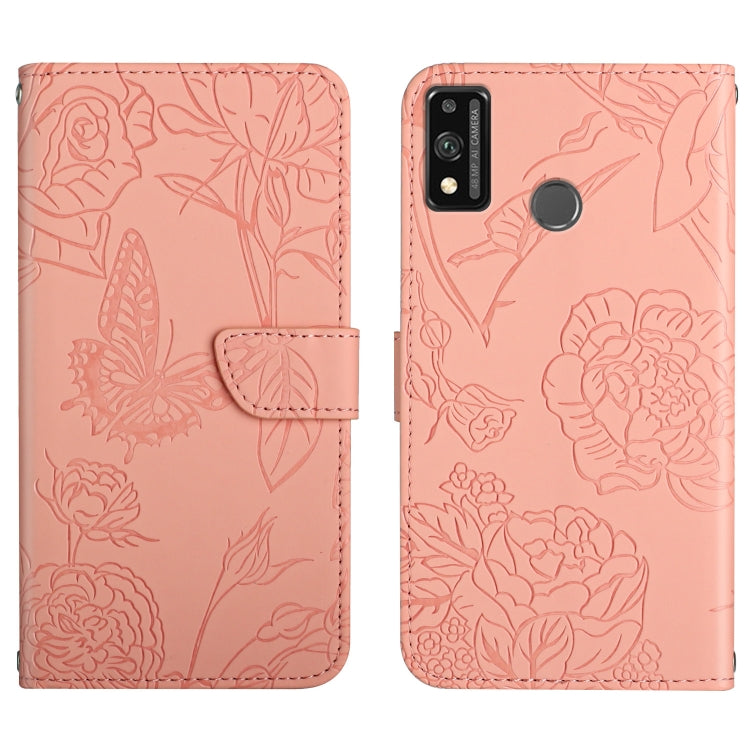 Custodia per cellulare in pelle goffrata con peonia a farfalla, For Honor 9X Lite, For Huawei nova 7 SE, For Huawei nova 8i, For Huawei P30