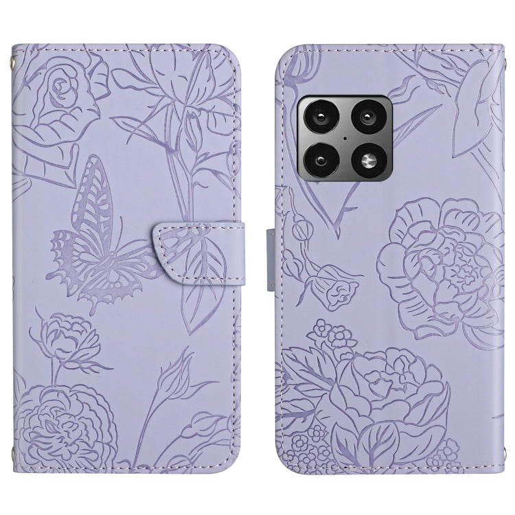 Custodia per cellulare in pelle goffrata con peonia a farfalla, For OnePlus 9, For OnePlus 9 Pro, For OnePlus 10 Pro