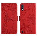 Custodia portafoglio in pelle goffrata per Samsung Galaxy A01