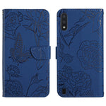 Custodia portafoglio in pelle goffrata per Samsung Galaxy A01