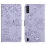 Custodia portafoglio in pelle goffrata per Samsung Galaxy A01