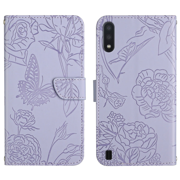 Custodia portafoglio in pelle goffrata per Samsung Galaxy A01