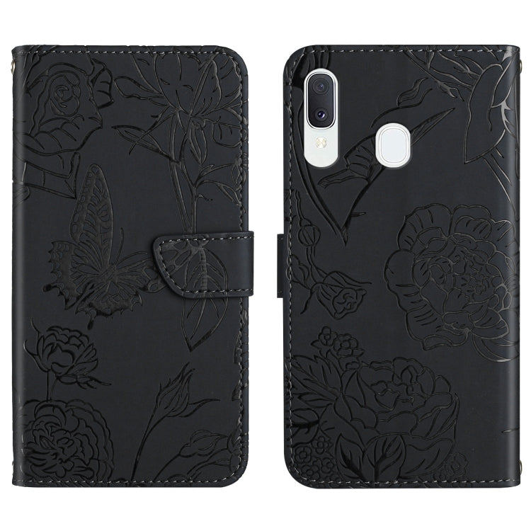 Custodia portafoglio in pelle goffrata per Samsung Galaxy A20/A30