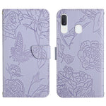 Custodia portafoglio in pelle goffrata per Samsung Galaxy A20/A30
