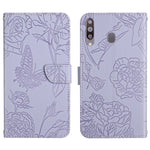 Custodia portafoglio in pelle goffrata per Samsung Galaxy A20/A30