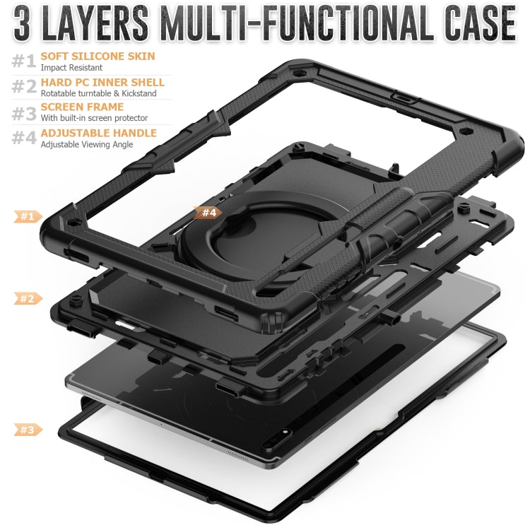 Custodia in silicone con tracolla per Samsung Galaxy Tab S8 Ultra