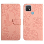 Custodia per cellulare in pelle goffrata con peonia a farfalla, For OPPO A7, For OPPO A8, For OPPO A9, For OPPO A15