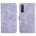 Custodia per cellulare in pelle goffrata con peonia a farfalla, For OPPO Reno2 Z / F, For OPPO Reno3 Pro, For OPPO Reno4 5G, For OPPO Reno4 Pro