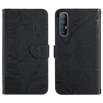 Custodia per cellulare in pelle goffrata con peonia a farfalla, For OPPO Reno2 Z / F, For OPPO Reno3 Pro, For OPPO Reno4 5G, For OPPO Reno4 Pro