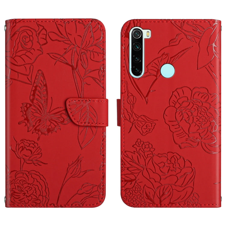 Custodia per cellulare in pelle goffrata con peonia a farfalla, For Xiaomi Redmi Note 8T, For Xiaomi Redmi Note 9 4G, For Xiaomi Redmi Note 9 5G, For Xiaomi Redmi Note 9 Pro