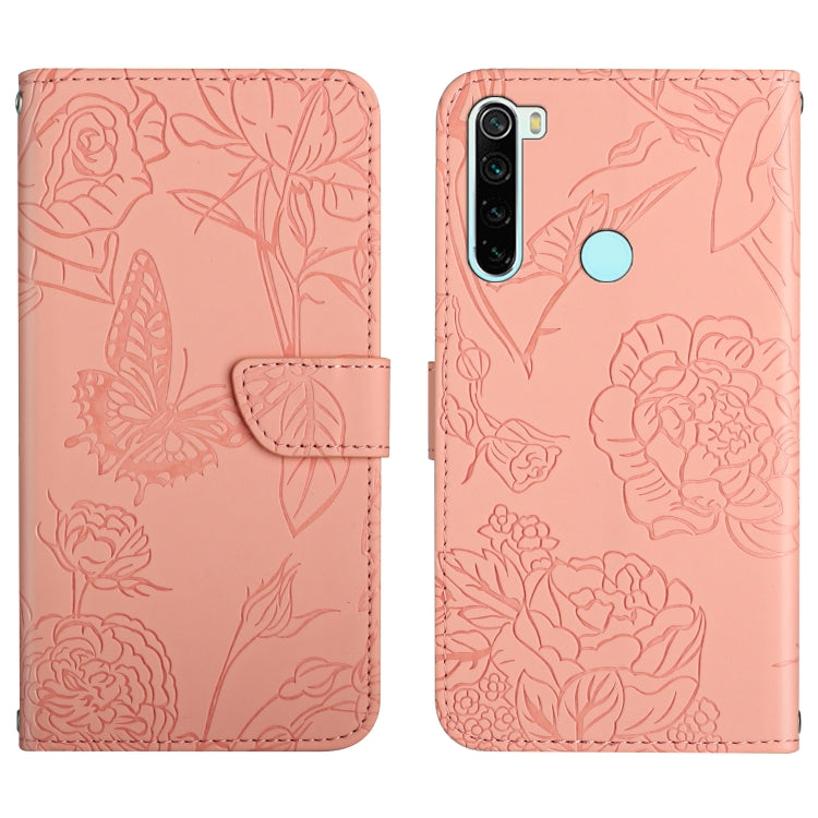 Custodia per cellulare in pelle goffrata con peonia a farfalla, For Xiaomi Redmi Note 8T, For Xiaomi Redmi Note 9 4G, For Xiaomi Redmi Note 9 5G, For Xiaomi Redmi Note 9 Pro