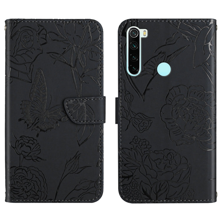 Custodia per cellulare in pelle goffrata con peonia a farfalla, For Xiaomi Redmi Note 8T, For Xiaomi Redmi Note 9 4G, For Xiaomi Redmi Note 9 5G, For Xiaomi Redmi Note 9 Pro