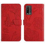 Custodia per cellulare in pelle goffrata con peonia a farfalla, For Xiaomi Redmi Note 8T, For Xiaomi Redmi Note 9 4G, For Xiaomi Redmi Note 9 5G, For Xiaomi Redmi Note 9 Pro