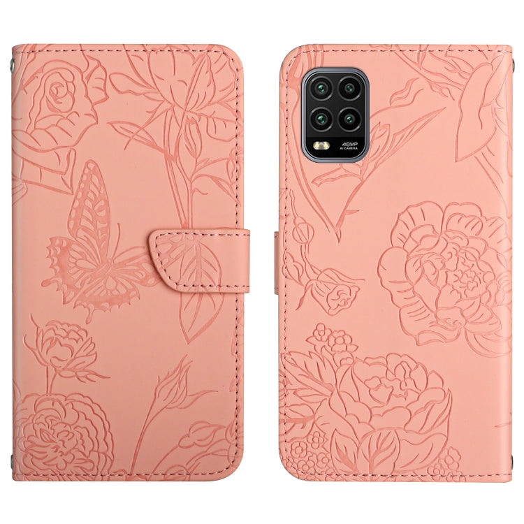 Custodia per cellulare in pelle goffrata con peonia a farfalla, For Xiaomi Redmi Note 11 5G Chinese Version, For Xiaomi Redmi Note 11 Pro Foreign Version, For Xiaomi Redmi Note 11 Pro / Poco M4 Pro 5G, For Xiaomi Mi 10 Lite 5G