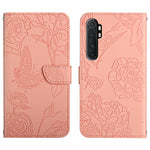 Custodia per cellulare in pelle goffrata con peonia a farfalla, For Xiaomi Mi Mix 4, For Xiaomi Mi Note 10 Lite, For Xiaomi Mi Note 10 / Note 10 Pro, For Xiaomi Poco M4 Pro 4G
