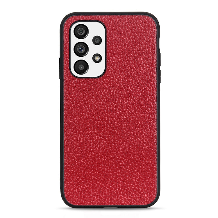 Custodia in vera pelle con texture Litchi per smartphone compatib