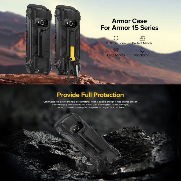 Custodia Ulefone Power Armor 15 con clip e moschettone