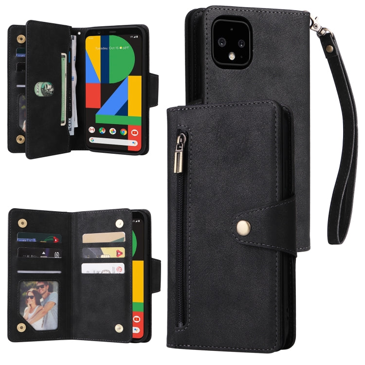 Rivetto Fibbia 9 carte Custodia per telefono in pelle a tre pieghe, For Google Pixel 4A 5G, For Google Pixel 4 XL, For Google Pixel 6, For Google Pixel 6 Pro