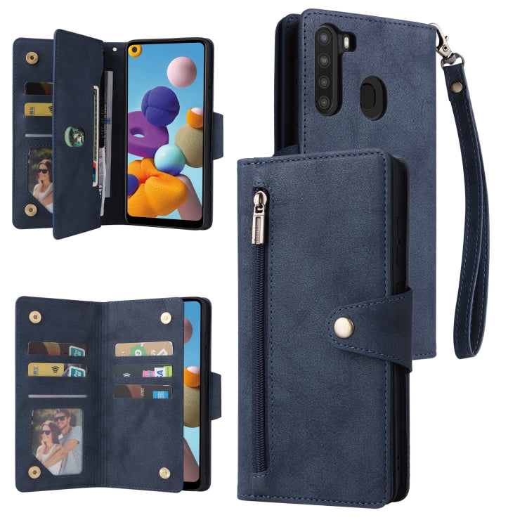 Custodia portafoglio in pelle per Samsung Galaxy A21s