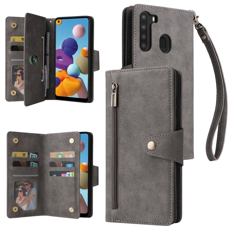 Custodia portafoglio in pelle per Samsung Galaxy A21s