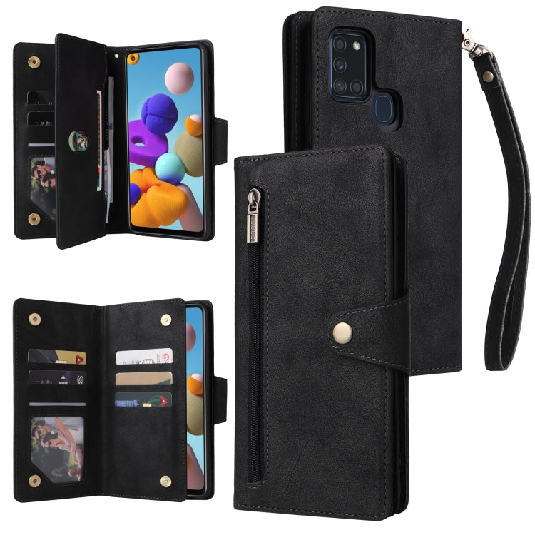 Custodia portafoglio in pelle per Samsung Galaxy A21s