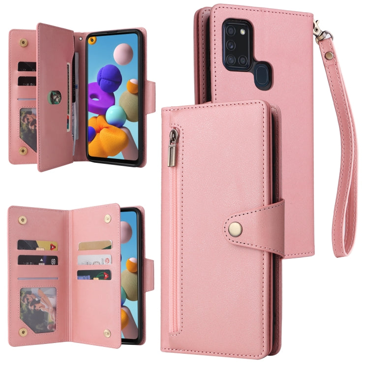 Custodia portafoglio in pelle per Samsung Galaxy A21s