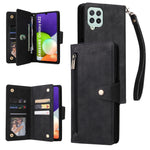 Custodia portafoglio in pelle con 9 slot carte per Galaxy A22