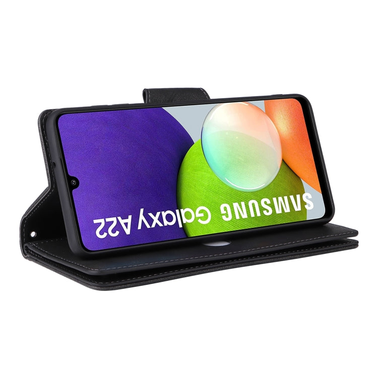 Custodia portafoglio in pelle con 9 slot carte per Galaxy A22